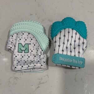 Teething Mittens - Mint and Teal